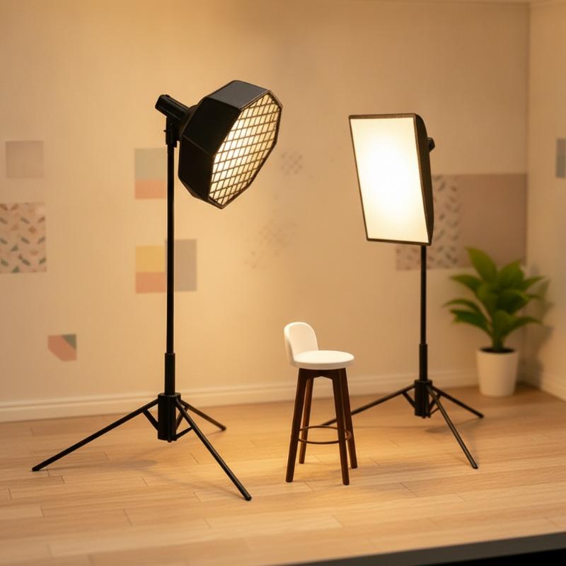 Photography Lighting Layout - {H} 1/12 نموذج صندوق إضاءة مصغر