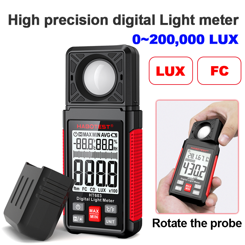 Photography Lighting Meter - مقياس الإضاءة الرقمي HT603 0~200,000 لوكس،
