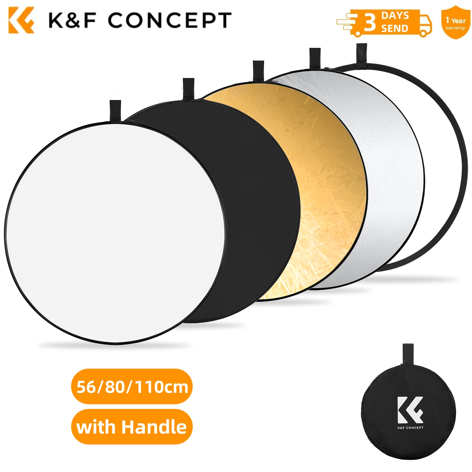 Photography Lighting Handheld - K&F CONCEPT لوحة عاكسة دائرية ناعمة