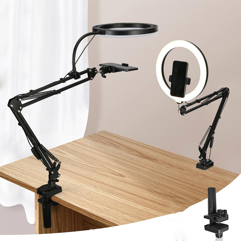 Photography Lighting Overhead - ضوء حلقة مع حامل وحامل هاتف،