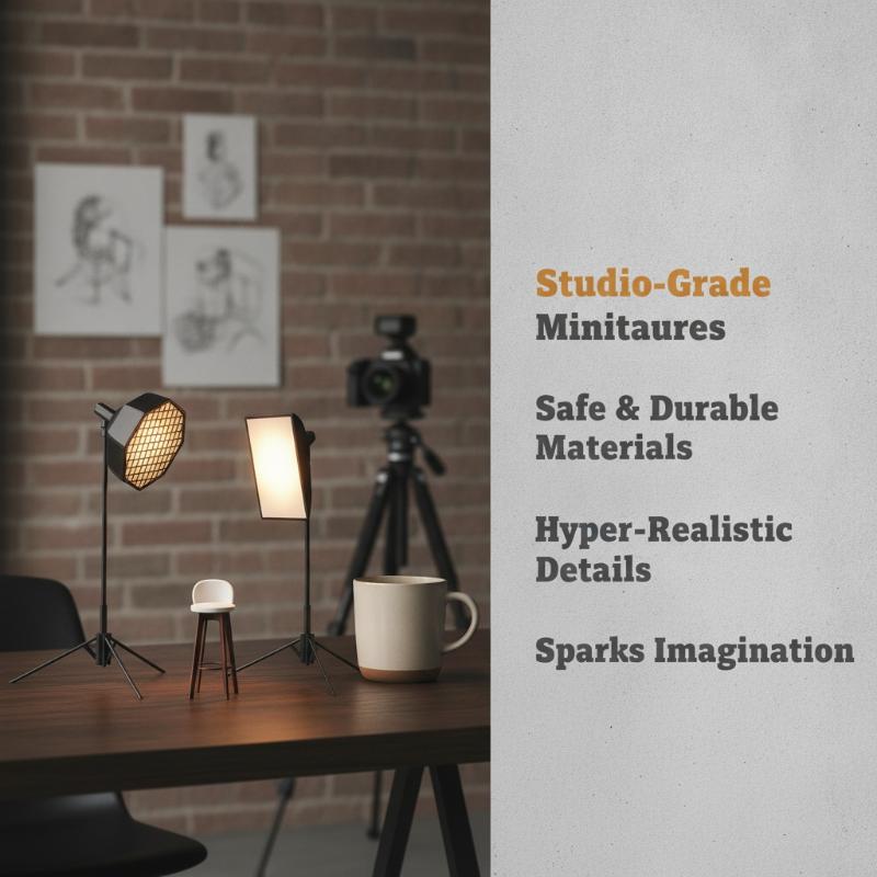 Photography Lighting Layout - مجموعة إكسسوارات استوديو مصغر لبيت الدمى