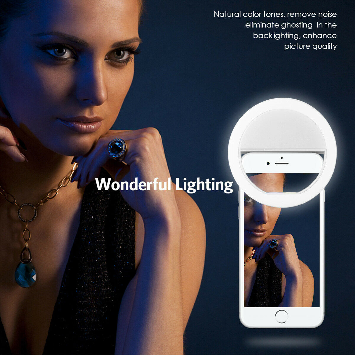 Photography Lighting Overhead - ضوء حلقة سيلفي LED قابل للشحن
