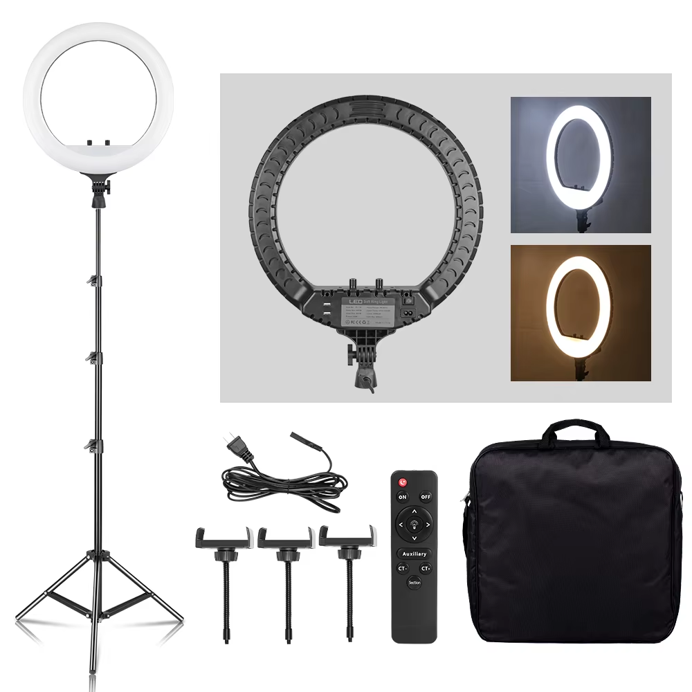 مصباح حلقي LED بقطر 18 بوصة مع - مراجعة Photography Lighting Overhead وسعره