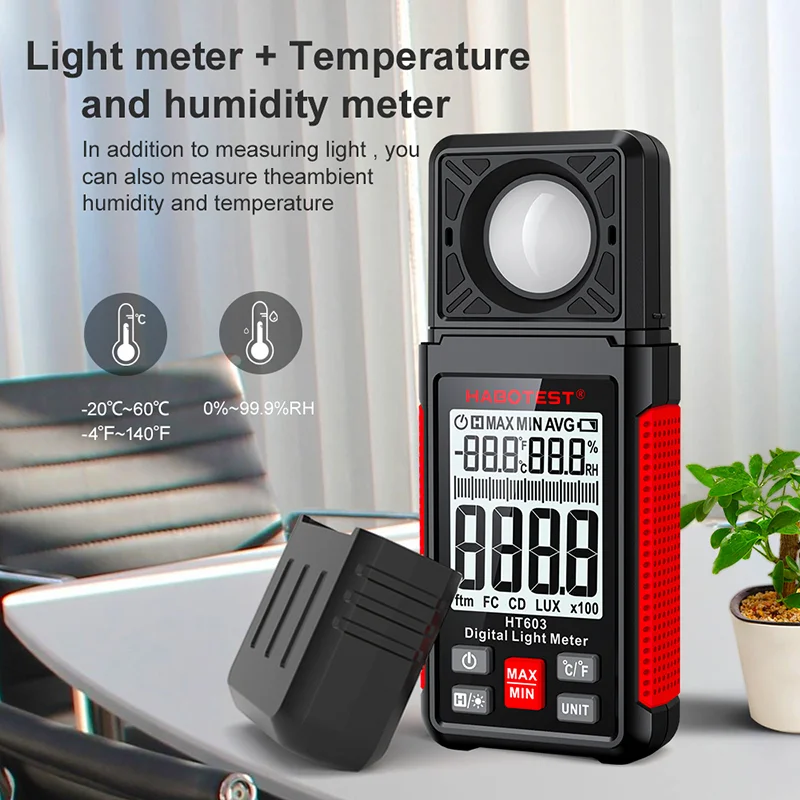 مقياس الإضاءة الرقمي HT603 0~2 - مراجعة Photography Lighting Meter وسعره