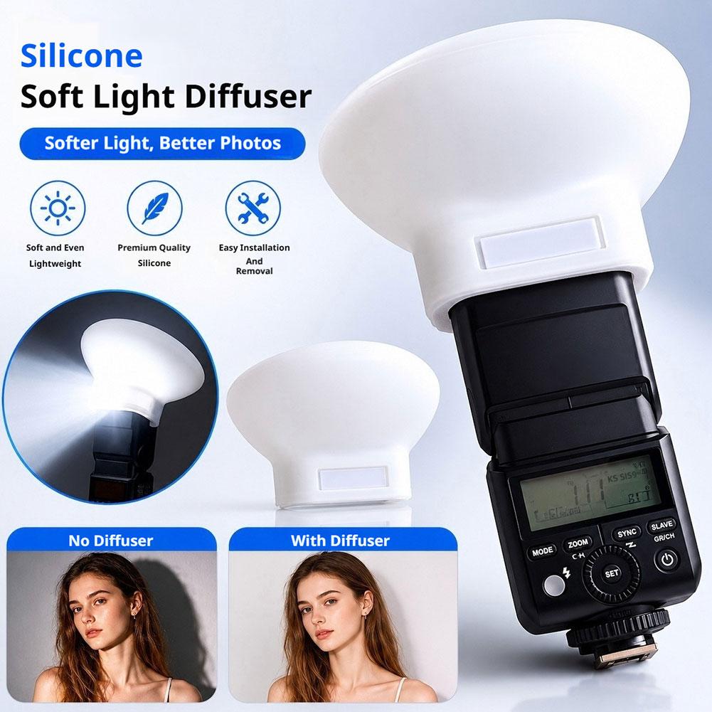 غطاء ناشر ضوء سيليكون ناعم محم - مراجعة Photography Lighting Diffuser وسعره