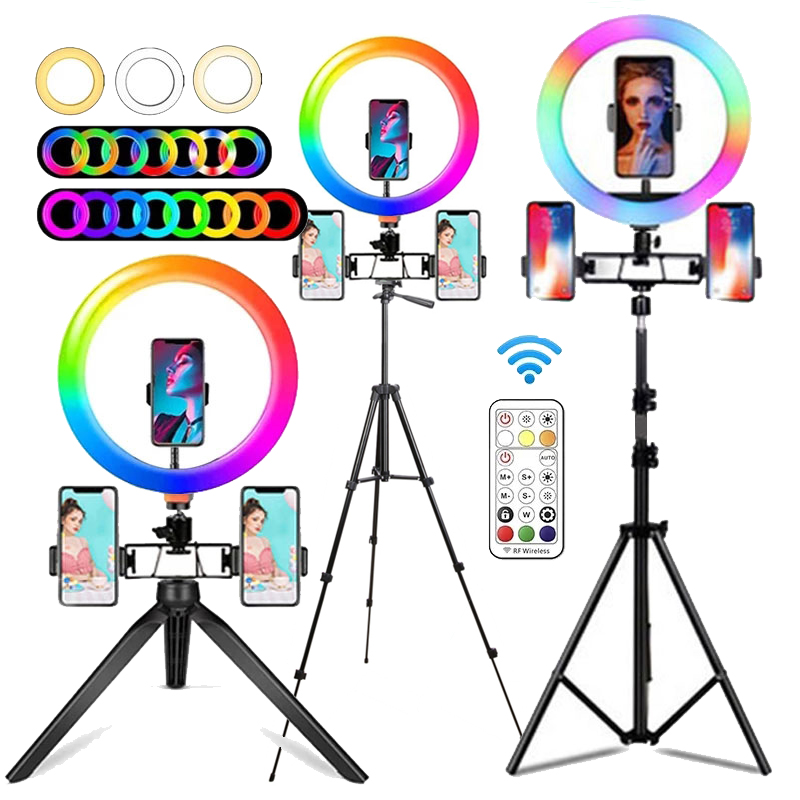 ضوء حلقي RGB مقاس 10 بوصات مع  - مراجعة Photography Lighting Overhead وسعره