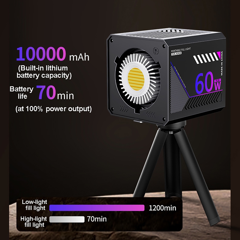 ضوء فيديو RGB بقوة 60 واط، إضا - مراجعة Photography Lighting Handheld وسعره
