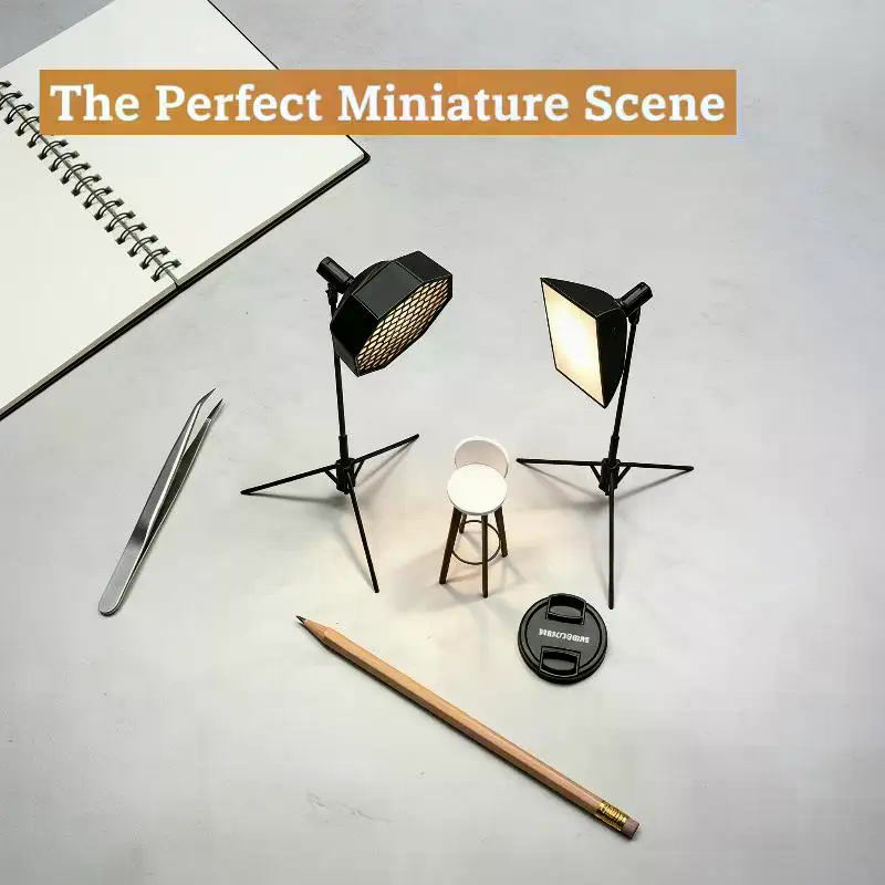 نموذج ستيوديو إضاءة مصغر بمقيا - مراجعة Photography Lighting Layout وسعره